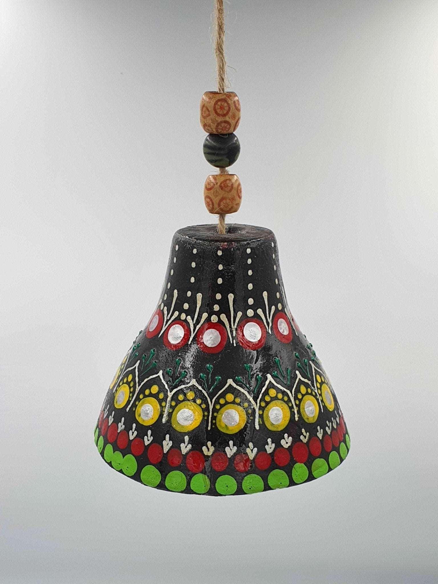 Turkish Ceramic Handpainted Bells - Black - QUMAS