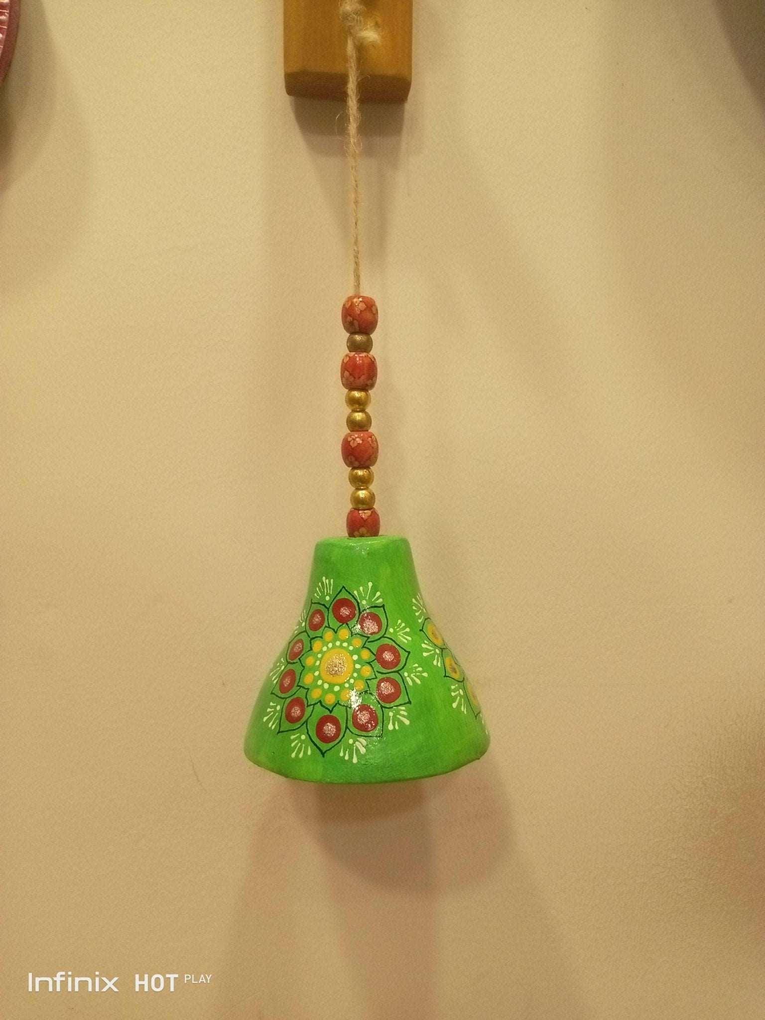 Turkish Ceramic Handpainted Bells - Green - QUMAS