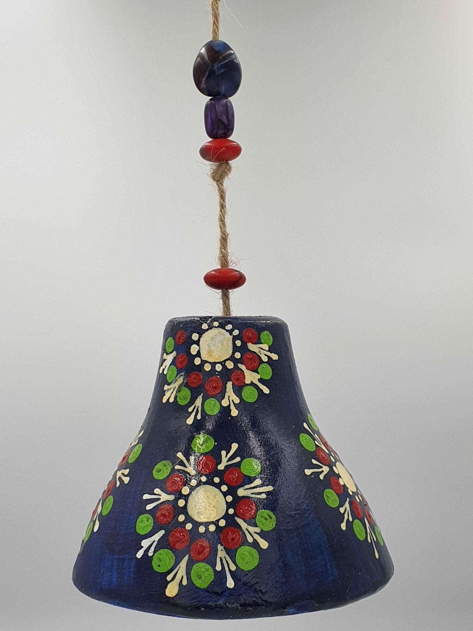 Turkish Ceramic Handpainted Bells - Navy Blue - QUMAS