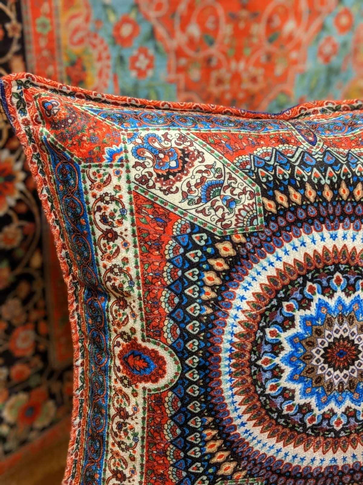 Turkish Silk Cushion - Turquoise - QUMAS