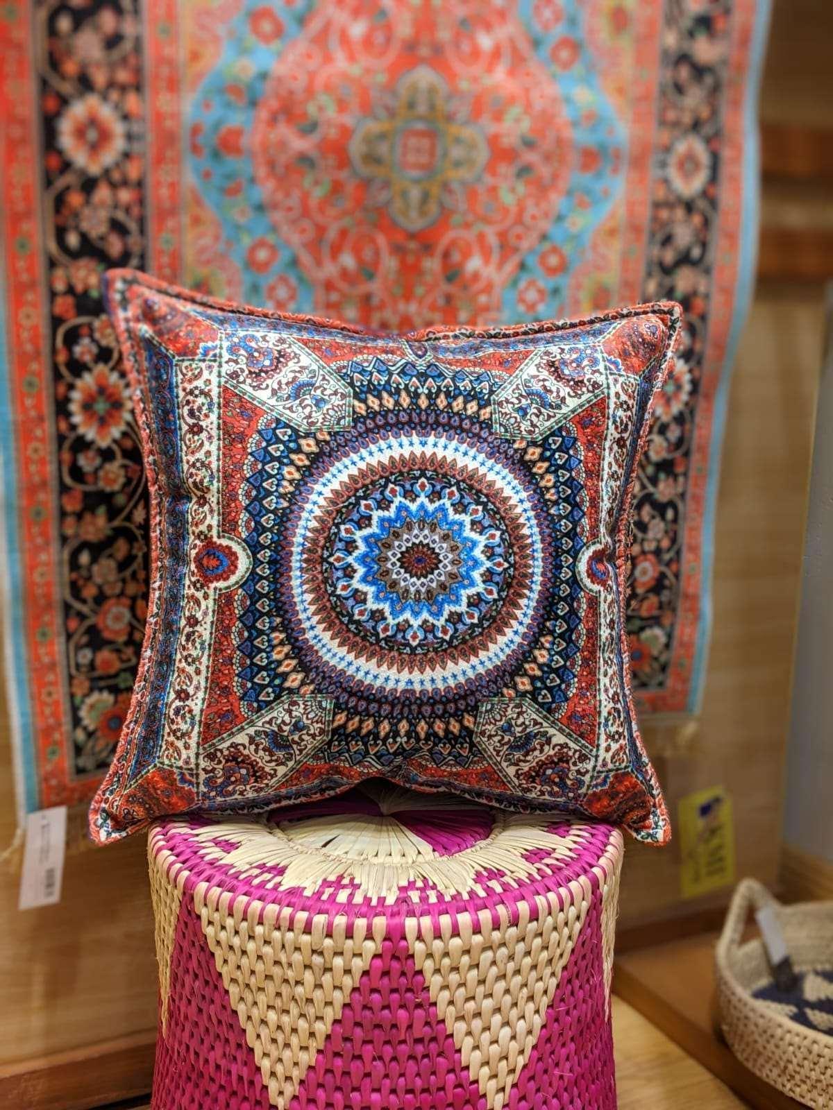 Turkish Silk Cushion - Turquoise - QUMAS
