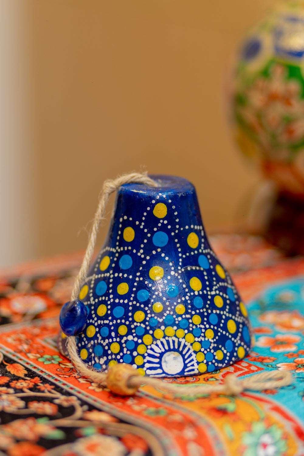 Turkish Ceramic Handpainted Bells - Navy Blue - QUMAS