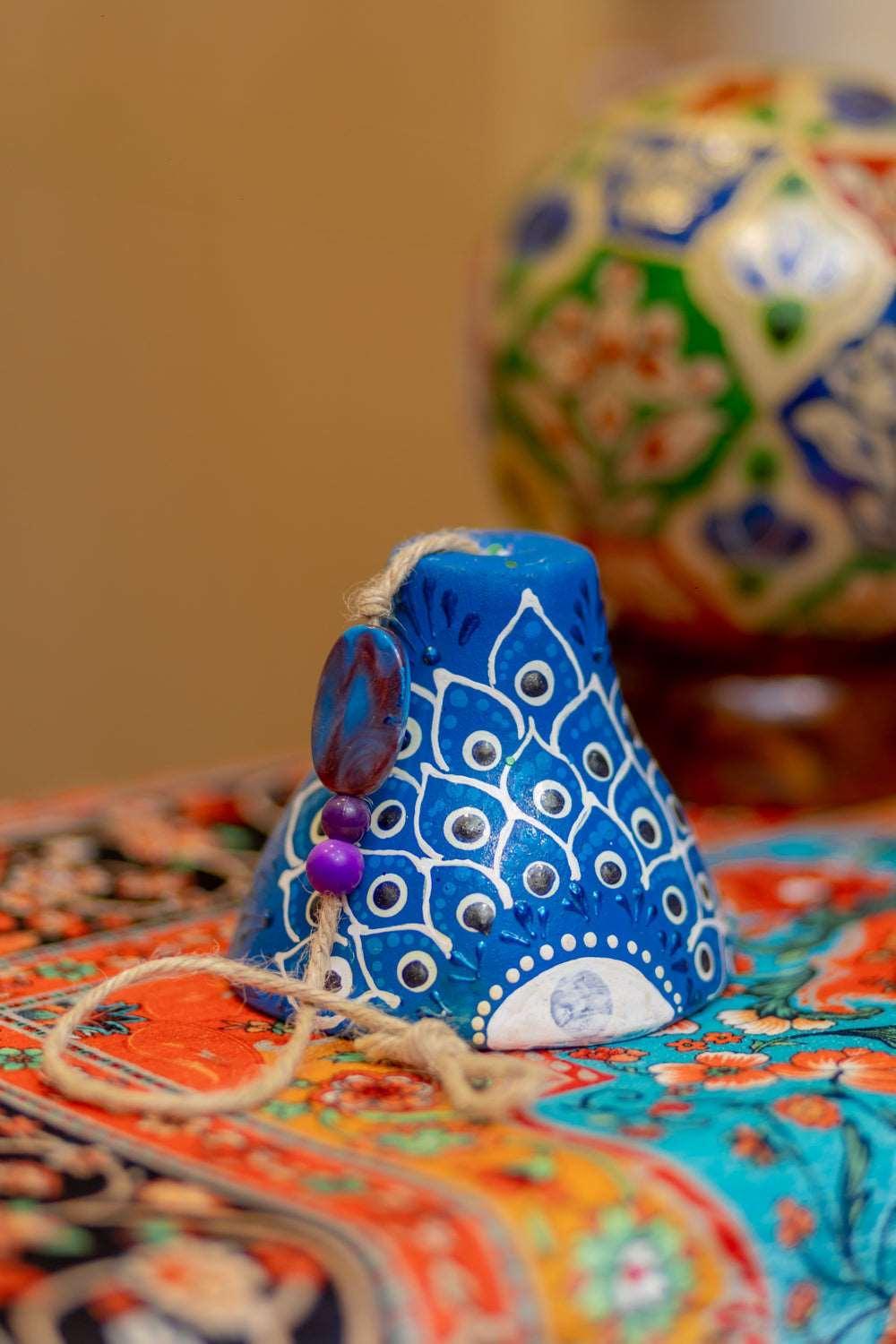 Turkish Ceramic Handpainted Bells - Sky Blue - QUMAS