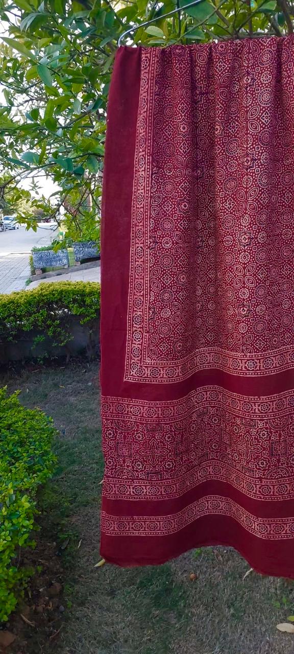 Block print Stollar-Maroon