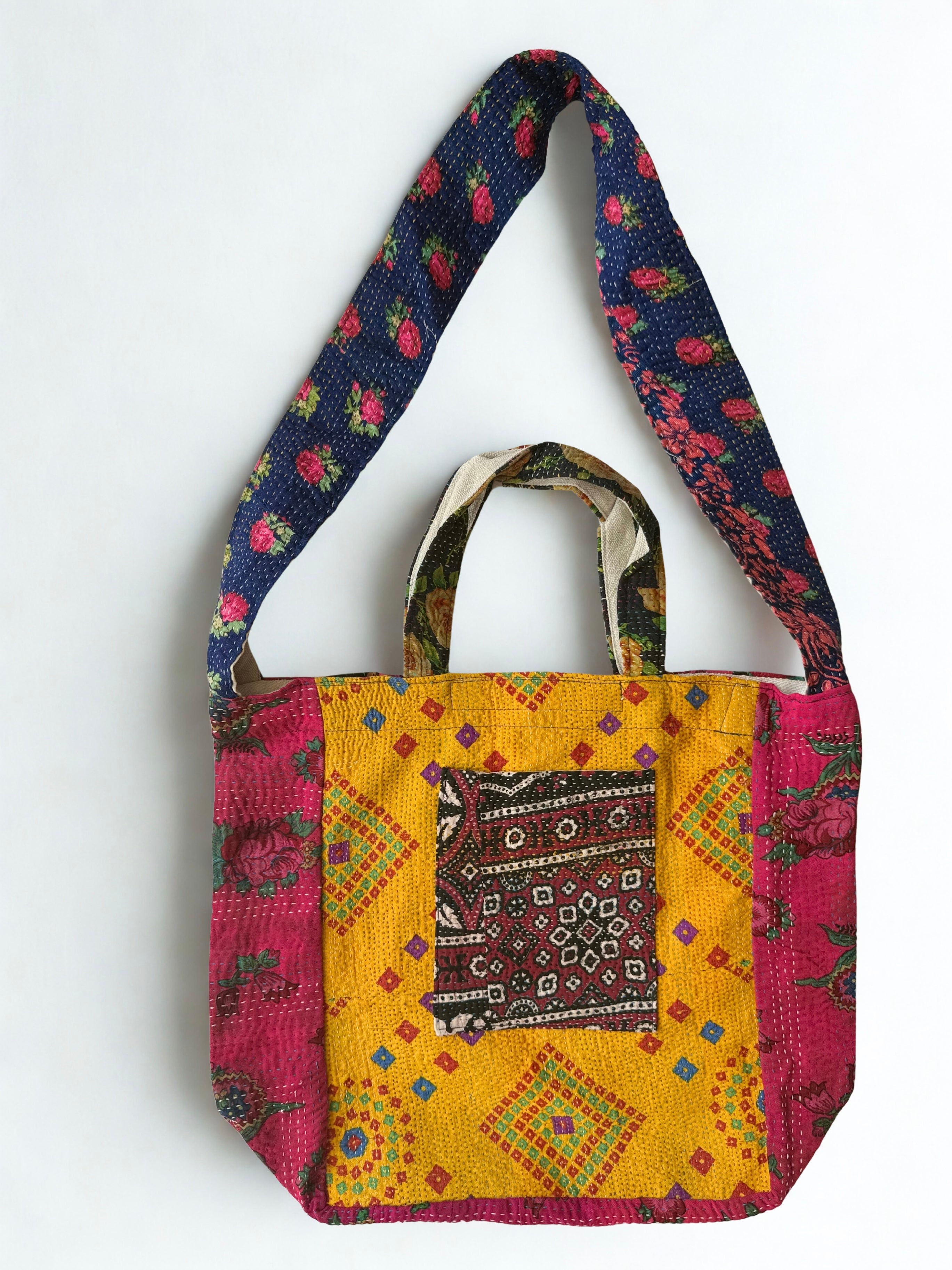 Sindhi Ralli Handmade Bag - vintage Kantha