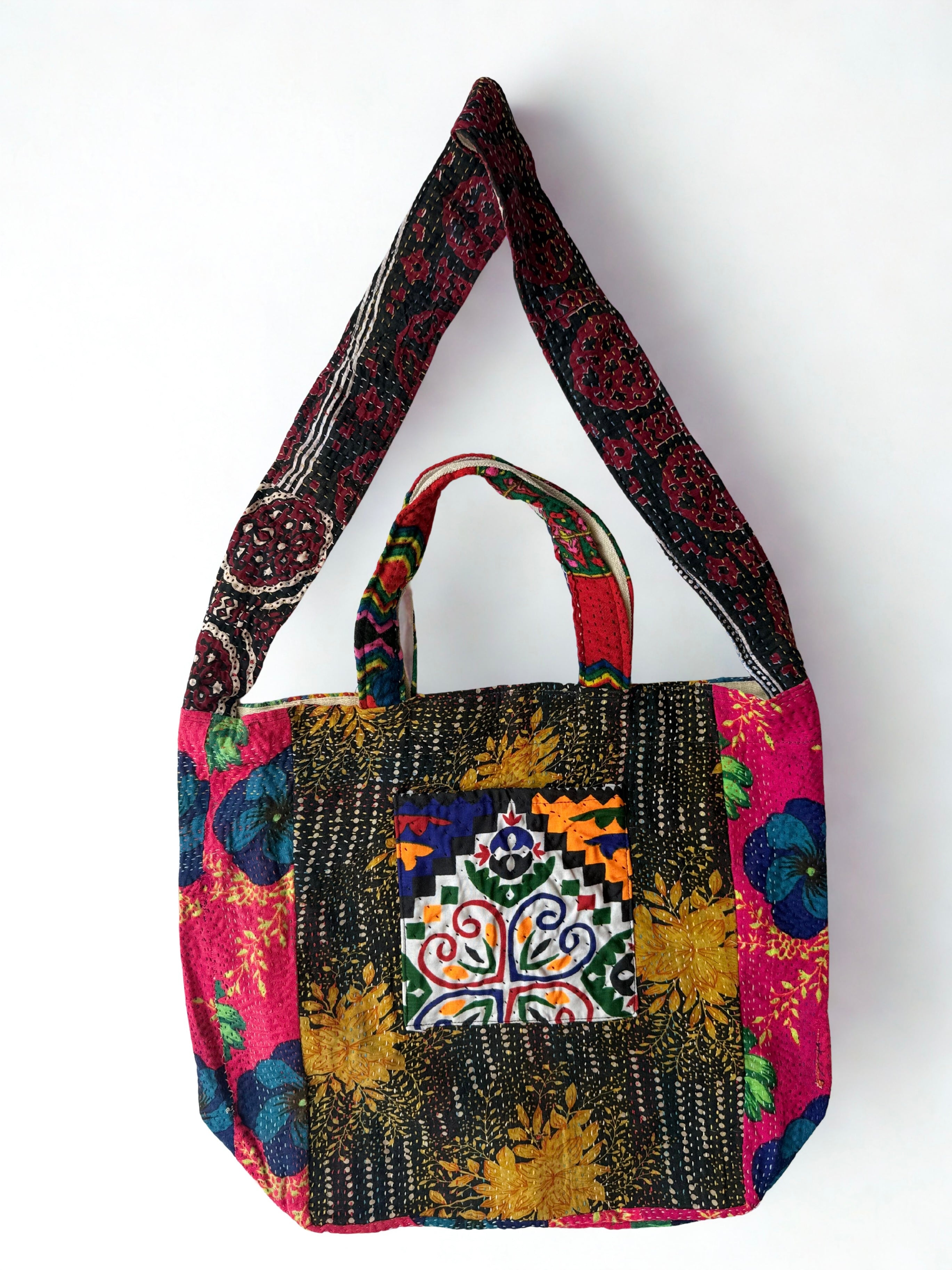 Sindhi Ralli Handmade Bag - vintage Kantha