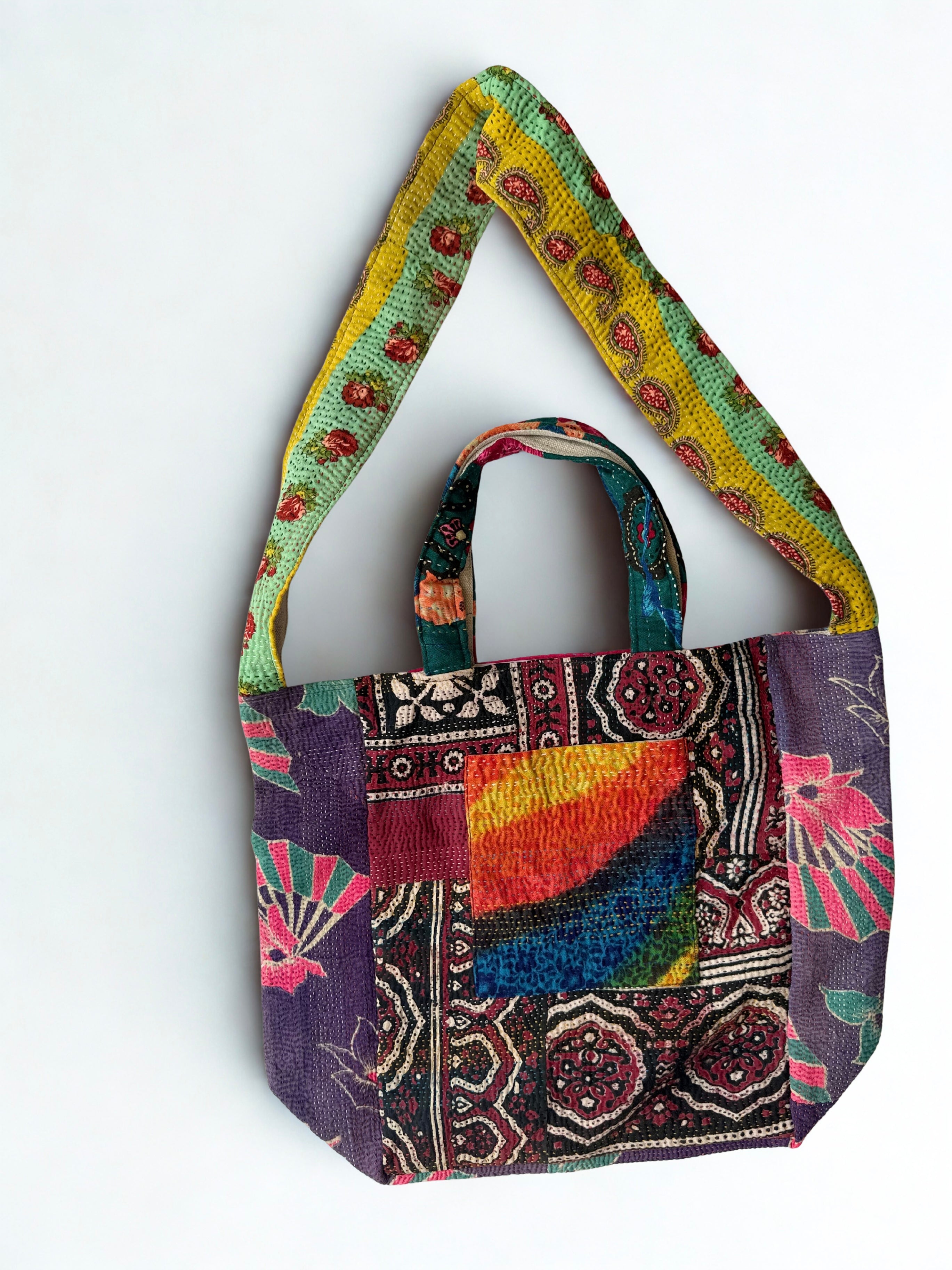 Sindhi Ralli Handmade Bag - vintage Kantha